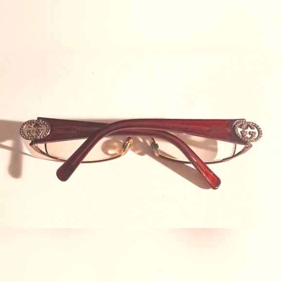 Vintage Gucci GG Women's Brownish  Bronze Eyeglasses Frames with Rhinestones - Picture 6 of 12